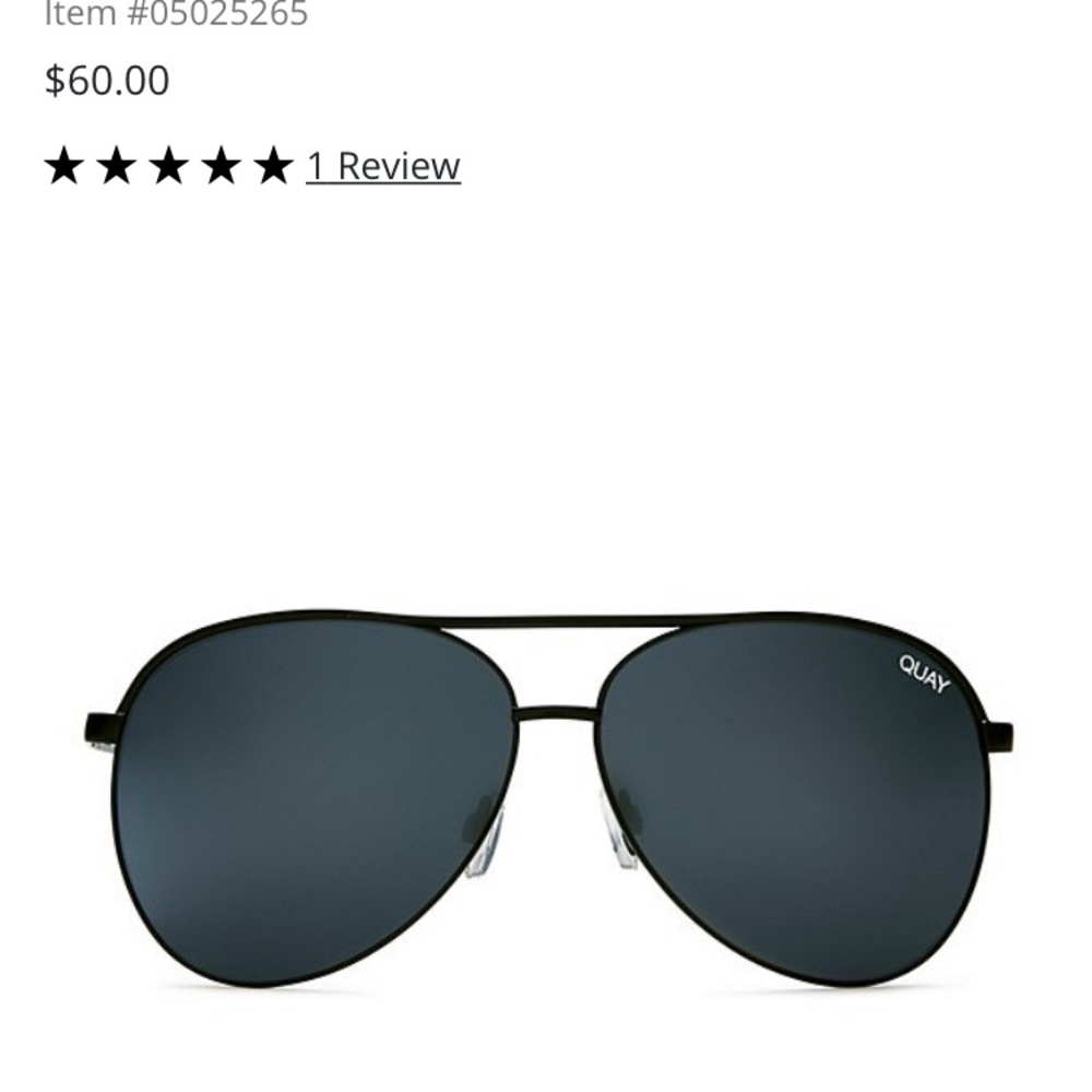Quay Australia black aviator glasses